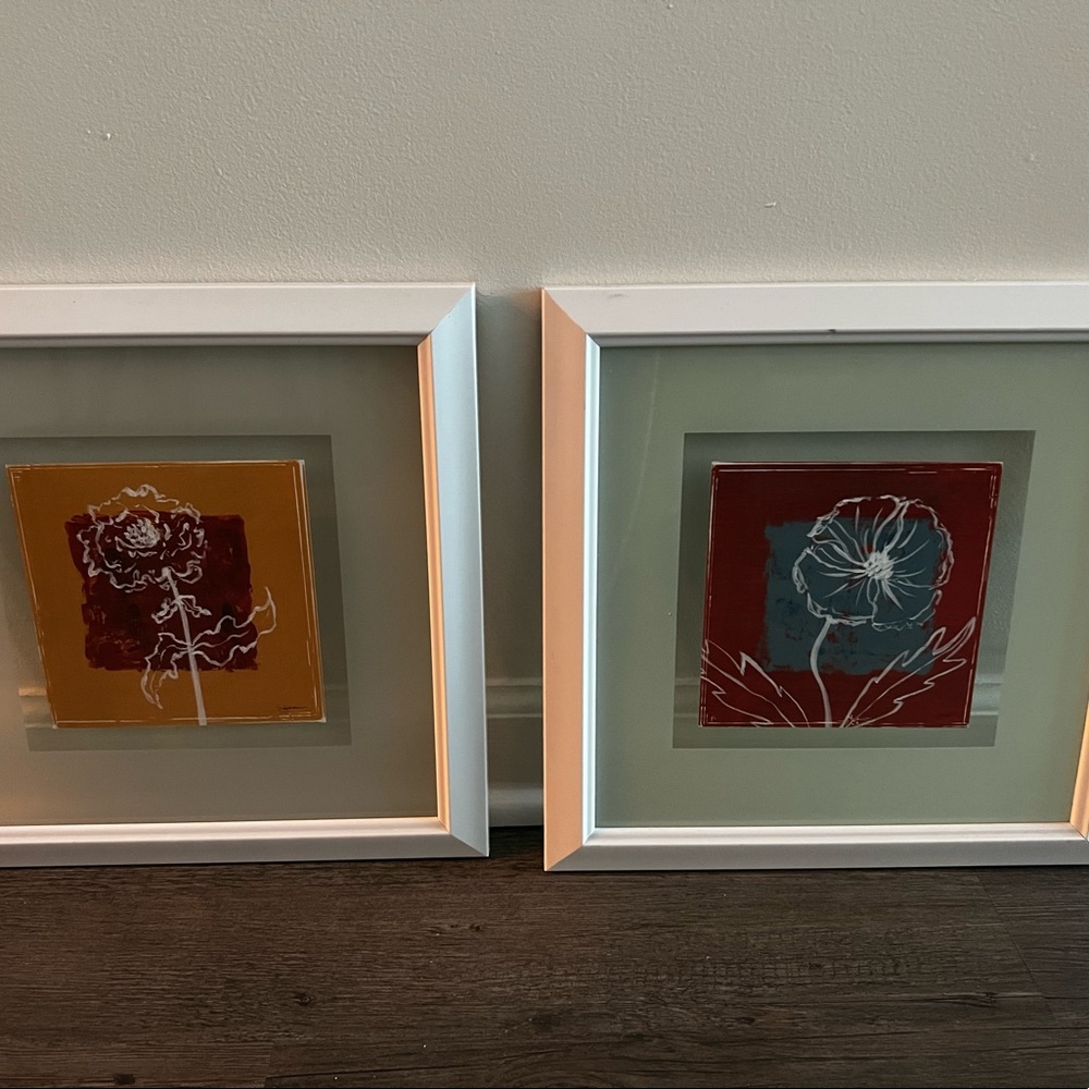 White framed pictures